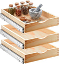 Sintuff 3 Pack Wooden Pull out Tray Cabinet Organizer Gentle Close Roll out Shelves for Kitchen Cabinets Fully Assembled Slide Pantry Shelves (15'' X 21'') by Sintuff