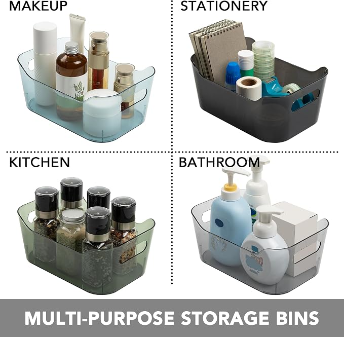 Tiawudi 8 Pack Plastic Storage Bins, Clear Pantry Organizers and Storage Containers, Multi-Use Organizer Bins for Kitchen, Bathroom, Office, Shelf, Fridge, Home Edit and Cabinet Organizers - Image 7