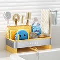 Nacial Kitchen Sink Organizer, Sink Caddy with Sponge & Tall Brush Holder | 304 Stainless Steel Kitchen Countertop Organizer with Double-Bar Towel Holder, Stores Sponge, Brush, Towel & Sink Essentials by NacialPromise-Consumersfirstalways