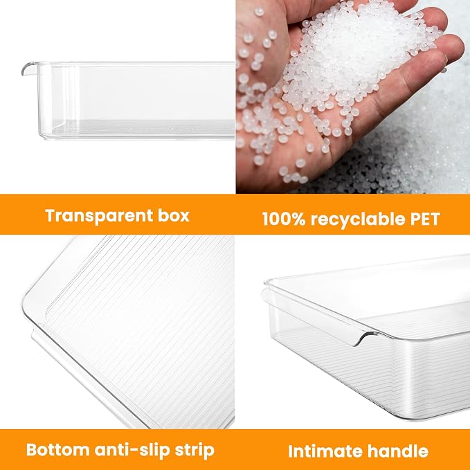 2 Pack Deli Meat Container for Fridge, Bacon Container with Lids for Refrigerator Fruit, Cold Cuts, Cheese Keeper Marinade Tray, Stackable Freezer Storage Containers - Image 4