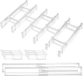 Vtopmart 2.36" Drawer Dividers with Expandable Inserts, 12.8"-22.3", 8 Pack | Adjustable Kitchen Drawer Organizer, Clear Organizer Separator for Flatware, Utensil, Cutlery, 8 Dividers with 14 Inserts by Vtopmart