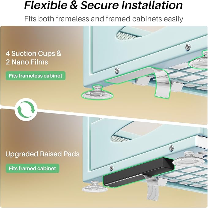 Under Sink Organizer, 1-Pack Pull Out Cabinet Organizer 2 Tier Metal Slide Out Storage Shelf Rack, L-Shaped Adjustable Height,Mesh Sliding Drawer for Kitchen, Bathroom, Laundry, Pantry, Blue, XL - Image 7