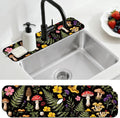 2 Pcs Kitchen Sink Splash Guard Faucet Mat Colorful Mushrooms and Flowers Pattern Faucet Mat for Sinks Leaves Absorbing Drying Mat for Kitchen Bathroom, 23.6x5.5inch by CONCHLERY%E6%97%97%E8%88%B0%E5%BA%97