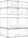 Vtopmart Clear Stackable Storage Drawers, 7 Pack Multi Size Set | Wide, Medium and Small Pull-Out PET Drawers for Flexible Organization, Stackable Storage for Cabinets, Closets, Pantry by Vtopmart