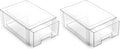 BINO | Stackable Storage Drawers, Large - Clear | THE CRATE COLLECTION | Storage Bins With Drawers | Bathroom Organizers | Under Sink Organizer | Vanity Cabinet Home Organization (Pack of 2) by BINO