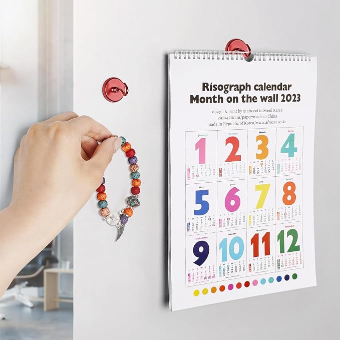 FINDMAG Magnetic Hooks for Cruise Cabins, 110lbs Magnetic Hooks | Cruise Ship Magnets for Grill, Classroom Organization, Strong Fridge Magnets, Office Supplies, 6 Pack, Red - Image 2