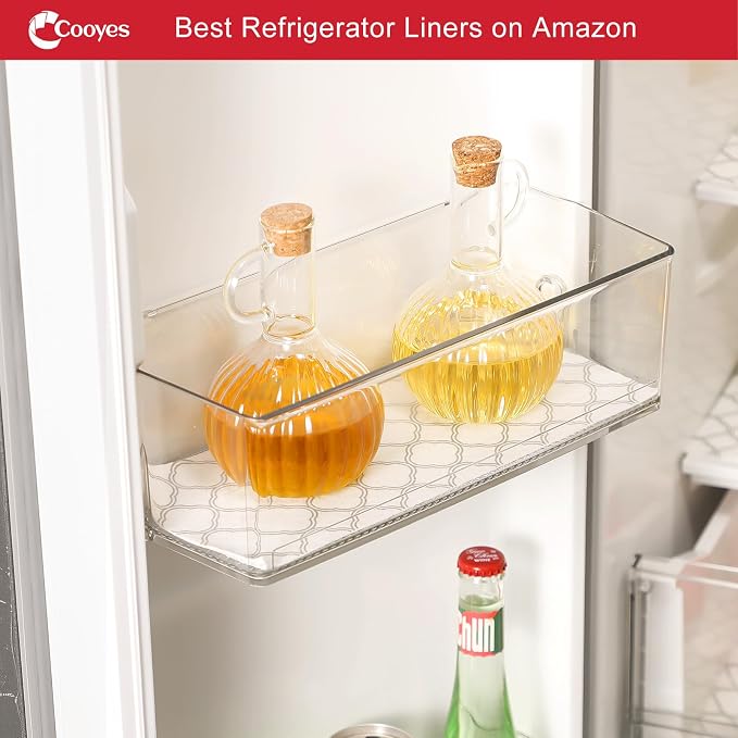 Cooyes Non Slip Refrigerator Liners, 2 in 1 Absorbent Fridge Liners and Fresh Mats Machine Washable, Refrigerator Shelf Paper for Glass Shelves Kitchen Cabinet Drawer, 17.7" x 360" - Image 8