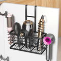 2026 Upgraded 3-in-1 Universal Hair Tool Organizer, XL Size, Black | Adjustable Height Metal Hair Dryer Holder, Wall Mounted, Over Cabinet Door, Countertop, Bathroom Storage by Sevenblue