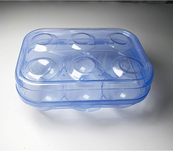 JAMOR 6 Grid Egg Storage Box Refrigerator Crisper Egg Protection Box Portable Egg Carriage Container For Camping Picnic Essential (Blue) - Image 7