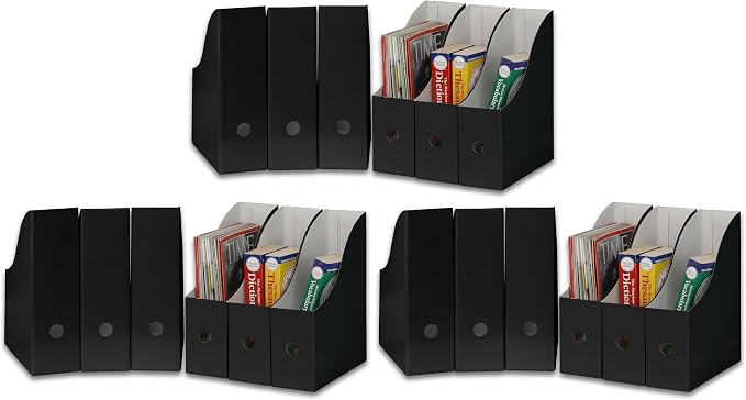 Simple Houseware 18-Pack Magazine File Holder Box, Foldable Cardboard Organizer, Black by SimpleHouseware