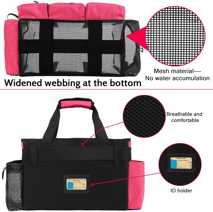 Large Cleaning Caddy Bag Built-in hard plastic sheet Aluminum foil lining | Waterproof nylon, aluminum foil lining, detachable dividers, dual straps for housekeepers - Image 6