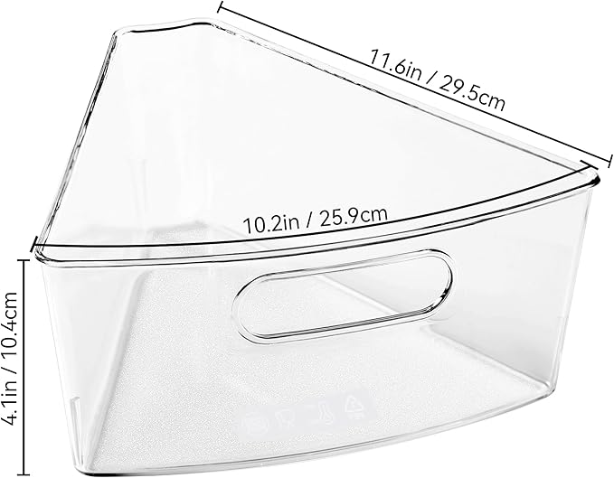 Oubonun Lazy Susan Cabinet Organizer Bins for Kitchen 8 Pack, 1/8 Wedge | For 28 4.1" Deep Wedge Bins with Handles and Matte Non-Slip Bottoms, Pantry Items Organized, Food Safe BAP-Free Plastic - Image 6