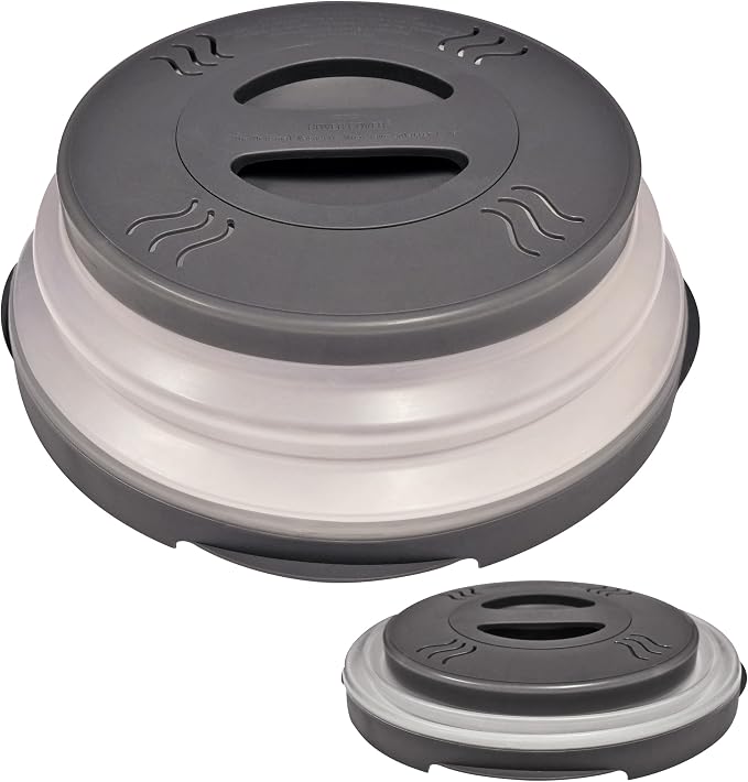 HOVER COVER Magnetic Microwave Splatter Cover - 12-Inch Collapsible - Gray | High Power, Stronger Magnetic Grip, BPA-Free Lid, Vented Plate Guard with Steam Vents, Dishwasher Safe, Space-Saving Storage - Image 6