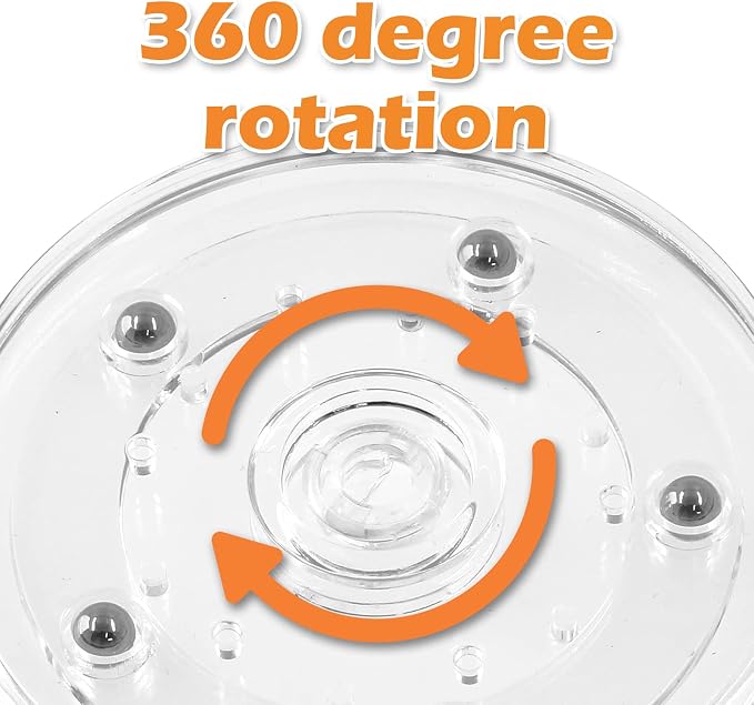 Piutouyar 4 Pcs Plastic Turntable Bearings Hardware, 4Inch/100mm, Clear | Plastic Acrylic Clear Turntable Organizer, For Kitchen Spice Rack Table Cake - Image 5