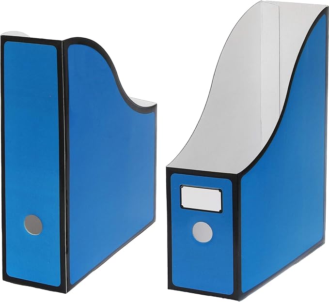 Simple Houseware 12-Pack Magazine File Holder Box, Foldable Cardboard Organizer with Label Slot, Multicolor | Foldable Box Organizer with Label Slot - Image 7