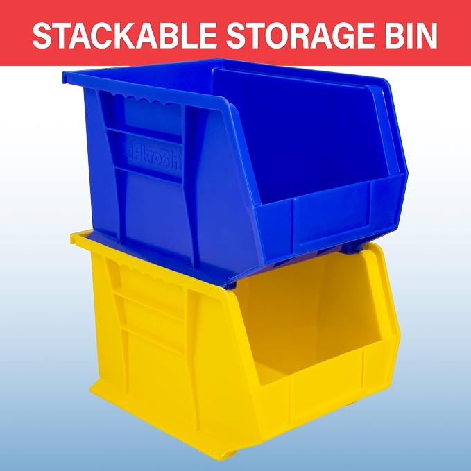 Akro-Mils 30239 AkroBins Plastic Storage Bins, 11"x8"x7", blue, 6-Pack | Space-Saving Stackable Bins for Garage, Pantry, Craft Organization - Image 4