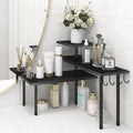 Bathroom Counter Organizer Corner Shelf, Kitchen Countertop Organizer, 3 Tier Wood Counter Shelf Stand for Over The Sink, Coffee Station, Desktop, Black by Homode