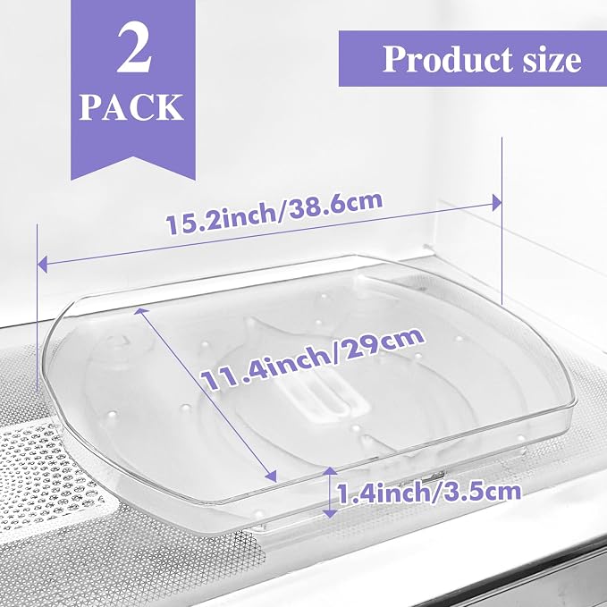Incostar 360° Rotating Lazy Susan Turntable - Multifunctional Rectangular Organizer for Refrigerator, Cabinet, Pantry, and Kitchen Countertop (15.2" x 11.4", 2 Pack) - Image 2