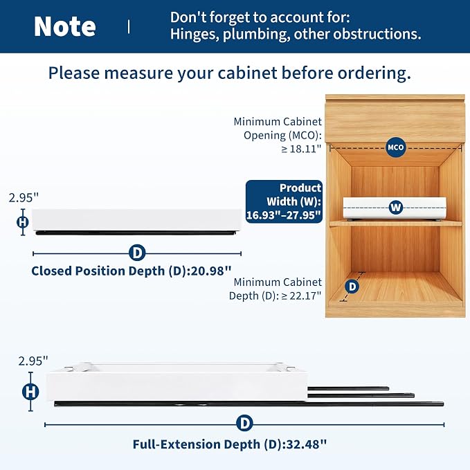 Garvee 2 Pack Pull Out Cabinet Organizers, Expandable 16.93"-27.95" Width - Image 3