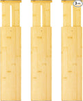 VaeFae 3 Pack Bamboo Drawer Dividers, 4" High Adjustable 16.6" - 21.8" Clothes Drawer Organizers, Expandable Separators for Bedroom/Bathroom/Kitchen/Office Storage by VaeFaeDirect