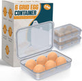 ZPU Egg Holder Camping, 2Pcs 6 Grid Egg Container, Plastic Egg Carrier for Camping Picnic Travel Outdoor Refrigerator Kitchen, Protective Egg Storage Case, Silver Grey by ZPU