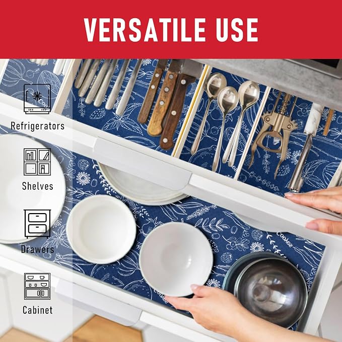 Cooyes Large Fridge Liners for Refrigerator, 17.7" × 24", Drawer & Shelf Liners for Kitchen Cabinets Non-Adhesive, Breathable Cloth Material, Non-Slip, Keep Produce Fresh Longer - Image 7