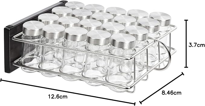 Amazon Basics 20 Jars Spice Organizer Rack, Silver (Pack of 4) - Image 6