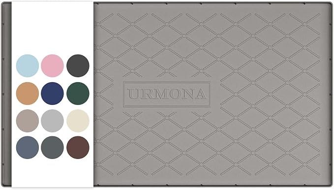 URMONA 40" x 22" Waterproof Silicone Mat in Multiple Sizes & Colors, Under Sink Mat for Kitchen & Bathroom, Pet Food Pad for Dogs & Cats, Kitchen Cabinet Liner, Multi-Purpose for Storage(Beige) by URMONA