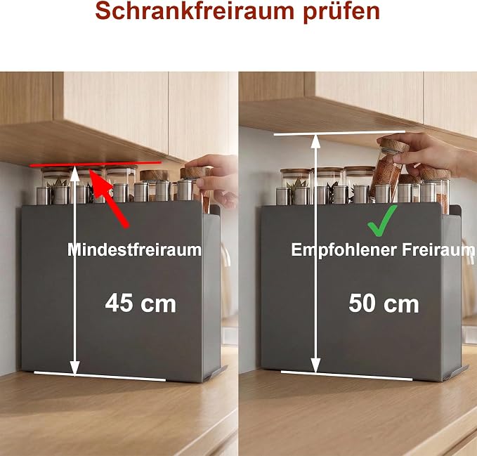 2-Tier Countertop Pull Out Spice Rack with Sliding Drawer, Cream | No Assembly, Magnetic Side Panels, Tall Bottle Storage, Ball-Bearing Slides, Paper Towel Holder and 4 Hooks, Carbon Steel - Image 7