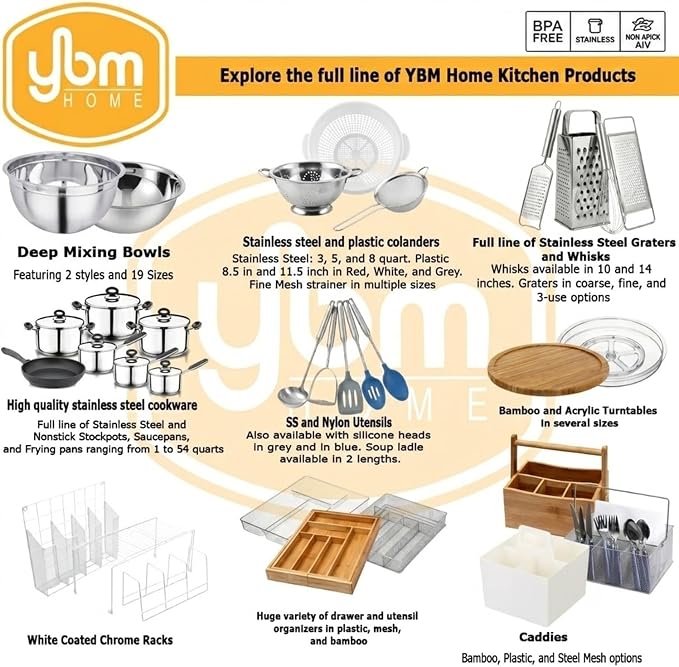 YBM HOME Bamboo Lazy Susan Single Turntable (20", 6) - Image 8