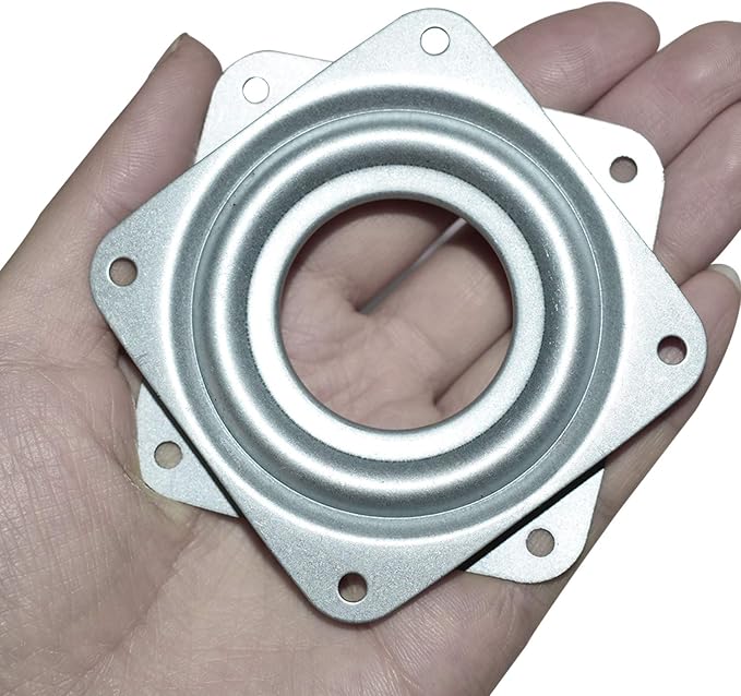 10Pack 3Inch Lazy Susan Hardware Square Rotating Bearing Plate Turntable | Lazy Susan Hardware Base for Serving Trays Kitchen Storage Racks Craft Table Zinc Plated Steel Swivel Plate 500lbs Capacity - Image 4