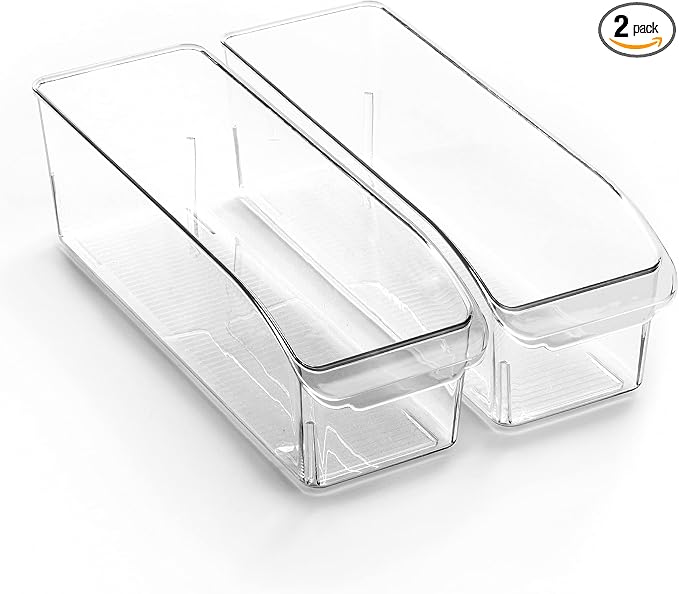 BINO | Plastic Storage Bins, Small | THE CURVE COLLECTION | Multi-Use Organizer Bins | Storage Containers Kitchen, Pantry and Home Organization | Fridge Organizers | Pantry Organization and Storage by BINO
