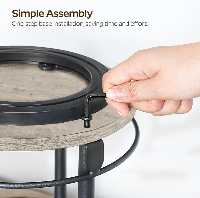 Lazy Susan Organizer, Rotating Spice Rack, 2 Tier Spice Turntable Organizer, Industrial Turntable Spice Holder, for Kitchen Countertop and Cabinet, Compact and Versatile, Greige SR22BG - Image 8