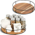 Lazy Susan Organizer - Non-Skid Wood Turntable Organizer | for Cabinet, Pantry, Kitchen Countertop, Refrigerator, Spice Rack, Carbonized Black by YUNXIASW
