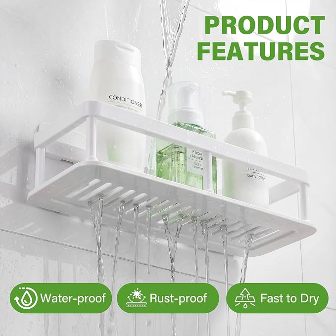 2pc Wall Mounted Floating Shelf, Detachable Storage Rack,No Drill Shelves for Wall,Floating Shelves Damage-Free Expand Walls Space for Living Room Kitchen Bathroom (4, White) - Image 4