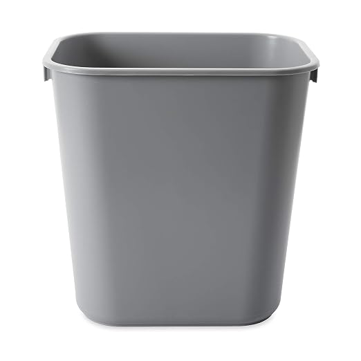 Rubbermaid Commercial Products Deskside Wastebasket/Trash Can, 3.25-Gallon/13-Quart, Gray, Plastic, for Bedroom/Bathroom/Office, Fits Under Desk/Sink/Cabinet, Pack of 12 - Image 2