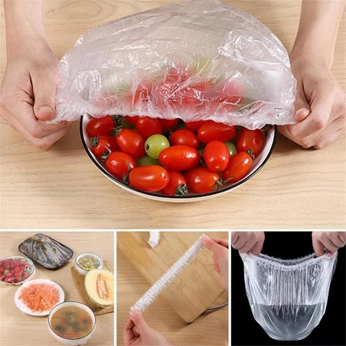 Plastic Food Wrap Storage Box with 200pcs Fresh Keeping Bags, Kitchen Wall Mounted Wrap Bag Organizer (ORANGE) - Image 6