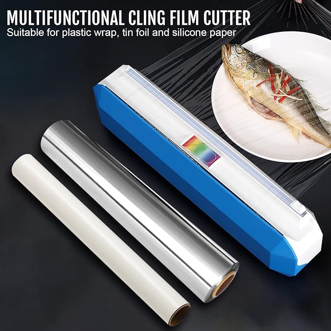 Plastic Wrap Dispenser with Cutter, Reusable Cling Film Dispenser, Cling Wrap Dispenser with Slide Cutter, Also for Aluminum Foil, Tin Foil, Baking Paper (XL) - Image 3
