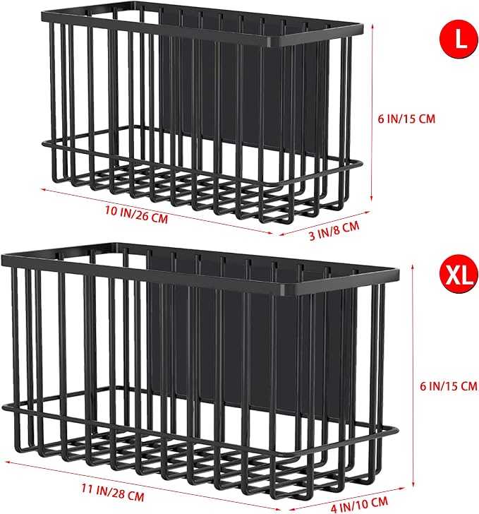 Magnetic Shelf Fridge Basket Bin for Whiteboard Washer Dryer Locker Cabinet | No Drilling Or Tools Needed, Reusable Magnet Organizer Classroom Office Home Kitchen Laundry Storage Rack Container Holder - Image 4
