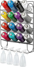 Spray Can Holder Storage Rack Wall Mounted, Metal Spray Paint Rack Organizer for Garage, Aerosol Can and Paint Bottle Storage Rack, Holds 16 Cans, Workshop and Craft Room Organizer by YEXEXINM