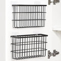 Sinnsally 2 Pack Cabinet Door Organizer,Self Adhesive Lid Organizers Inside Cabinet Storage Boxes,Hanging Storage Basket Organizer Wall Mounted Pantry Caddy Cup Holder for Kitchen,Fridge,Bathroom by UsefulKitchenTools