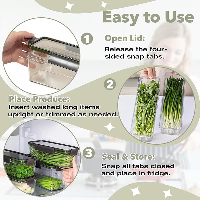Upgraded Celery Keeper for Refrigerator – 3cm Deeper, BPA-Free Vegetable Storage Container with Reinforced Locking Lid, Durable PP Bin for Fresh Celery, Carrots & Cucumbers - Image 5