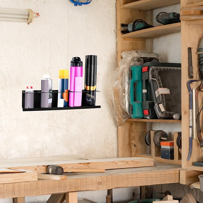 QWORK Heavy-Duty Aerosol Spray Can Holder Rack Organizer, Steel, Powder-Coated, Holds 20 Cans, 4 Pcs, Multipurpose Wall, Toolbox, Cart Mount, No Assembly Required - Image 7