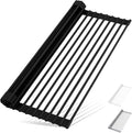 HANZENMA Roll Up Dish Drying Rack Over The Sink Kitchen Roll Up Sink Drying Rack Multipurpose Foldable Sin Drying Mat, Heat-Resistant, Anti-Slip & Anti-Rust Dish Rack for Kitchen, 20.5" x 13", Black by HANZENMA