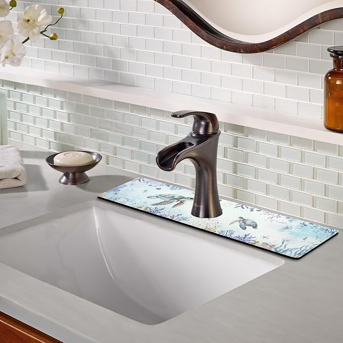 Sink Faucet Absorbing Mat, 2 Pack Drying Mat Around Faucet Sink Splash Guard Behind Faucet Sinkmat For Kitchen Bathroom Island Rv 24 * 5.5 Inch (60 * 14 cm) - Image 7