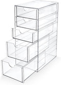 Prsildan Hair Accessories Organizer Acrylic Drawer with 5 Small Drawers | Clear, For Bathroom Vanity Office Desk, Jewelry Makeup Storage by Prsildan
