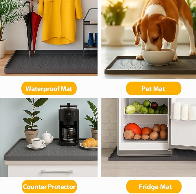 TigeJoy Under Sink Mats for Kitchen Waterproof 28" x 22", Cabinet Liner | Leak-Proof Silicone Mat Sink Protector, Kitchen Essentials Organizer and Storage,Boot or Shoe Tray, Pet Feeding Mat - Image 7