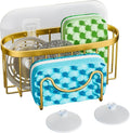 HapiRm Multifunctional Sponge Holder - 2 Installation Methods Sink Caddy with Unique M-shaped, Stainless Steel Kitchen Sink Organizer for Sponge, Brush, Stopper and Scraper - Gold by HapiRm