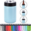 Clear Water Home Goods 4-in-1 Insulated 12 oz Can Cooler Light Blue | Double Wall Vacuum Insulated, Fits 12 oz Cans & Bottles, 16 oz Cans, 18/8 Stainless Steel, Powder Coated Finish by ClearWaterHomeGoods