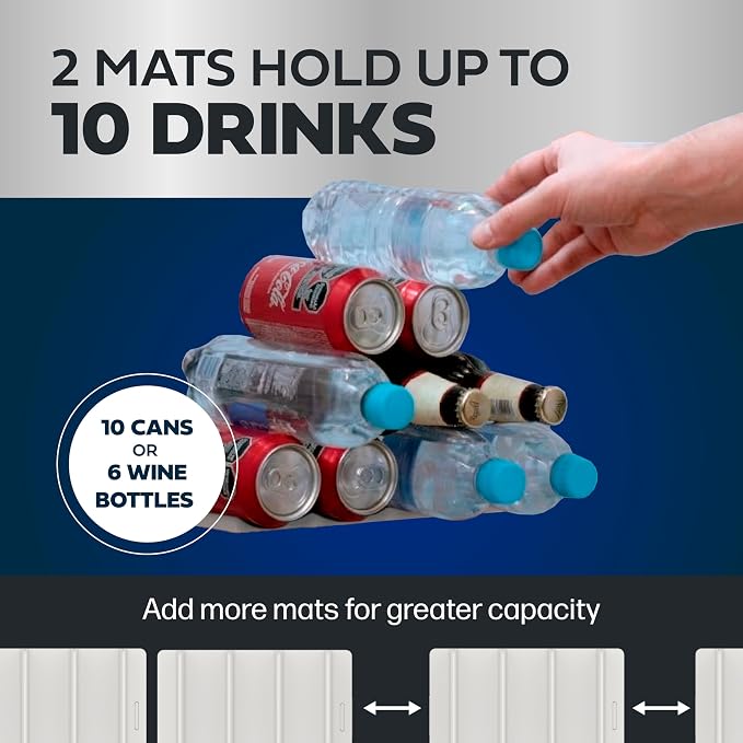 Cooks Innovations 2 Pack Drink Organizer for Fridge Modular, Soda Can Refrigerator Organizers and Storage, Beer-Wine-Water Bottle Holder, Durable Non-Slip Anti-Roll - Image 5